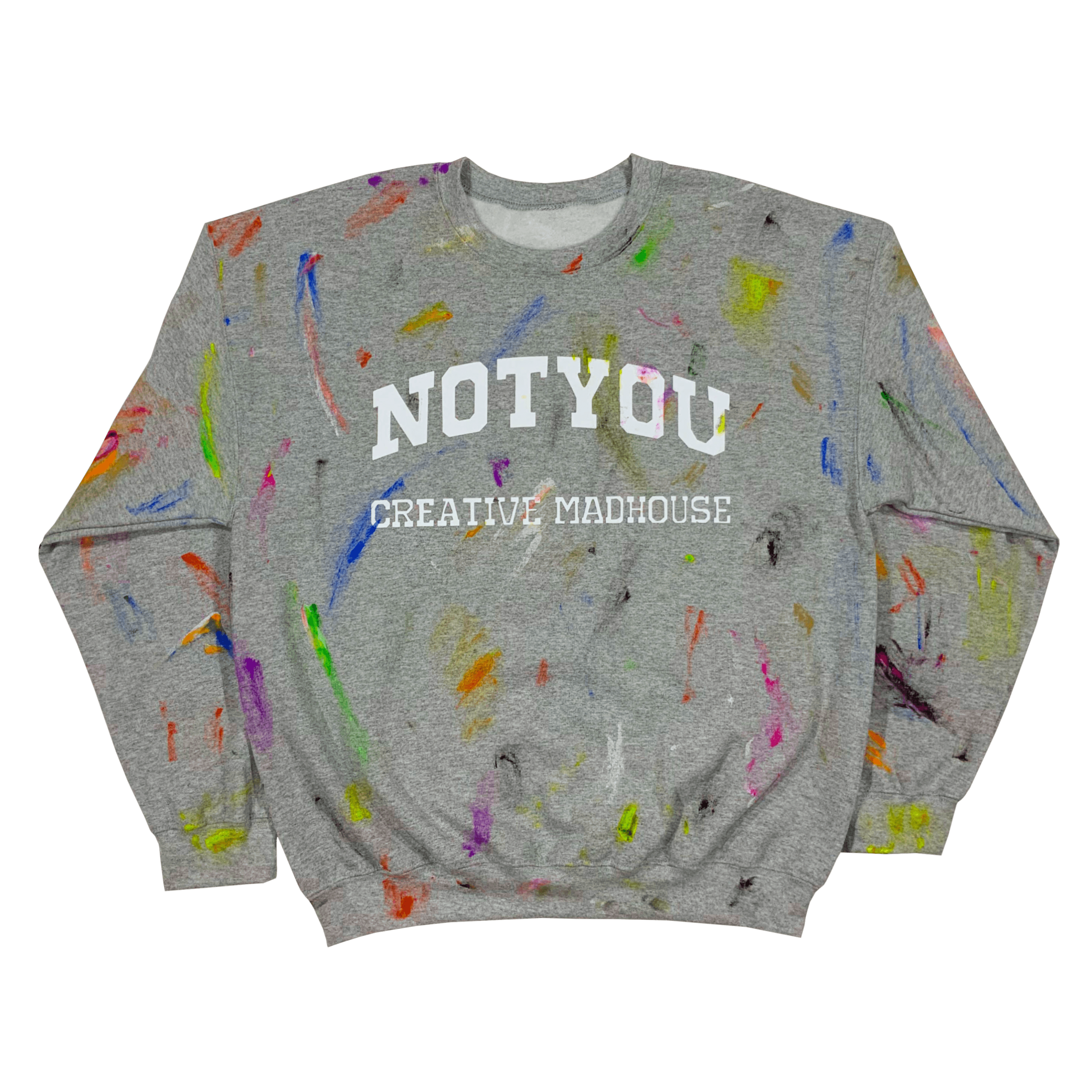 "Creative MadHouse" Silver Gray Sweater Crewneck