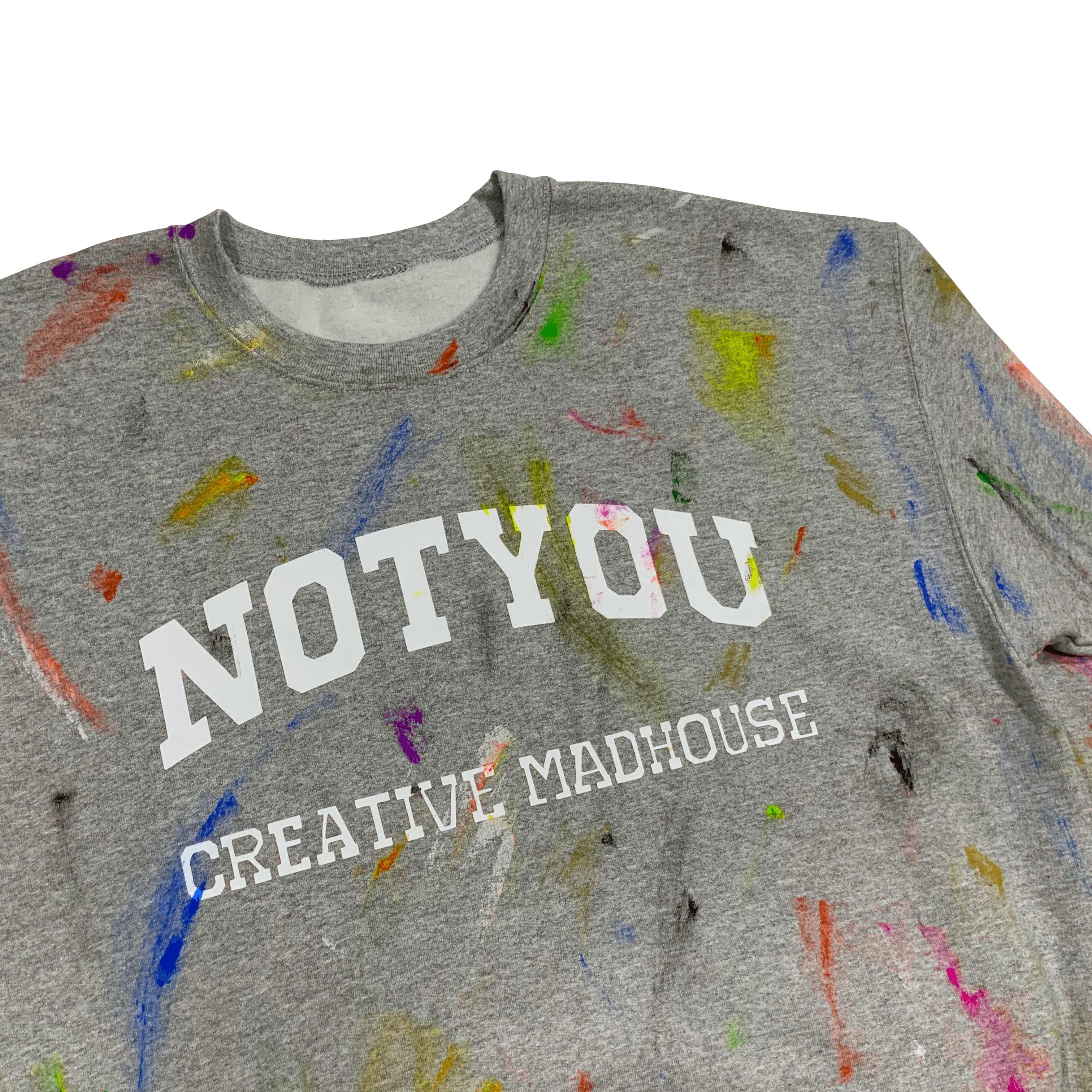 "Creative MadHouse" Silver Gray Sweater Crewneck