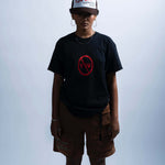 Model Picture wearing "Not Alone!" Black T-Shirt