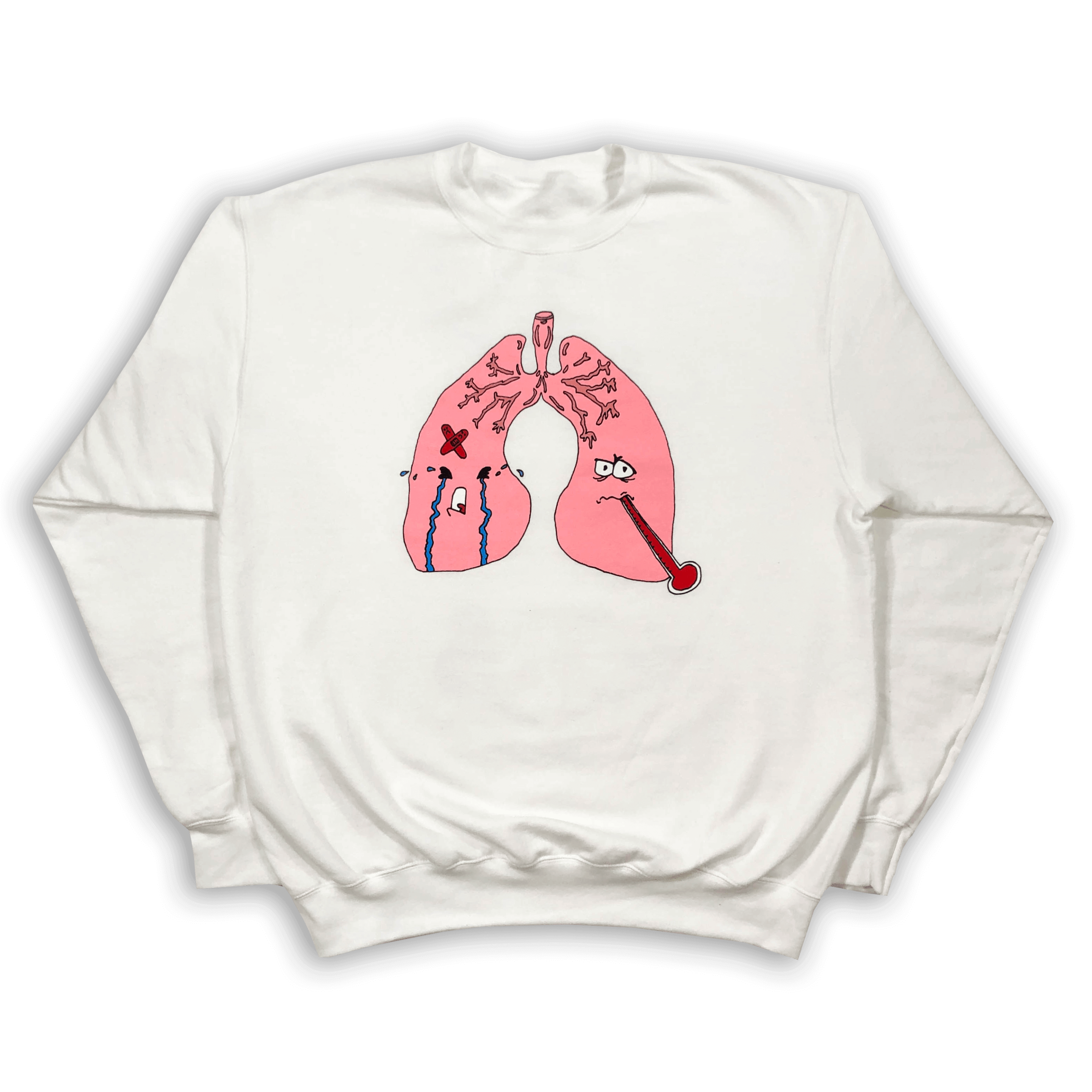 "Anxiety" White Crewneck Sweater