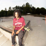 Model wearing "Creative MadHouse" Red T-Shirt
