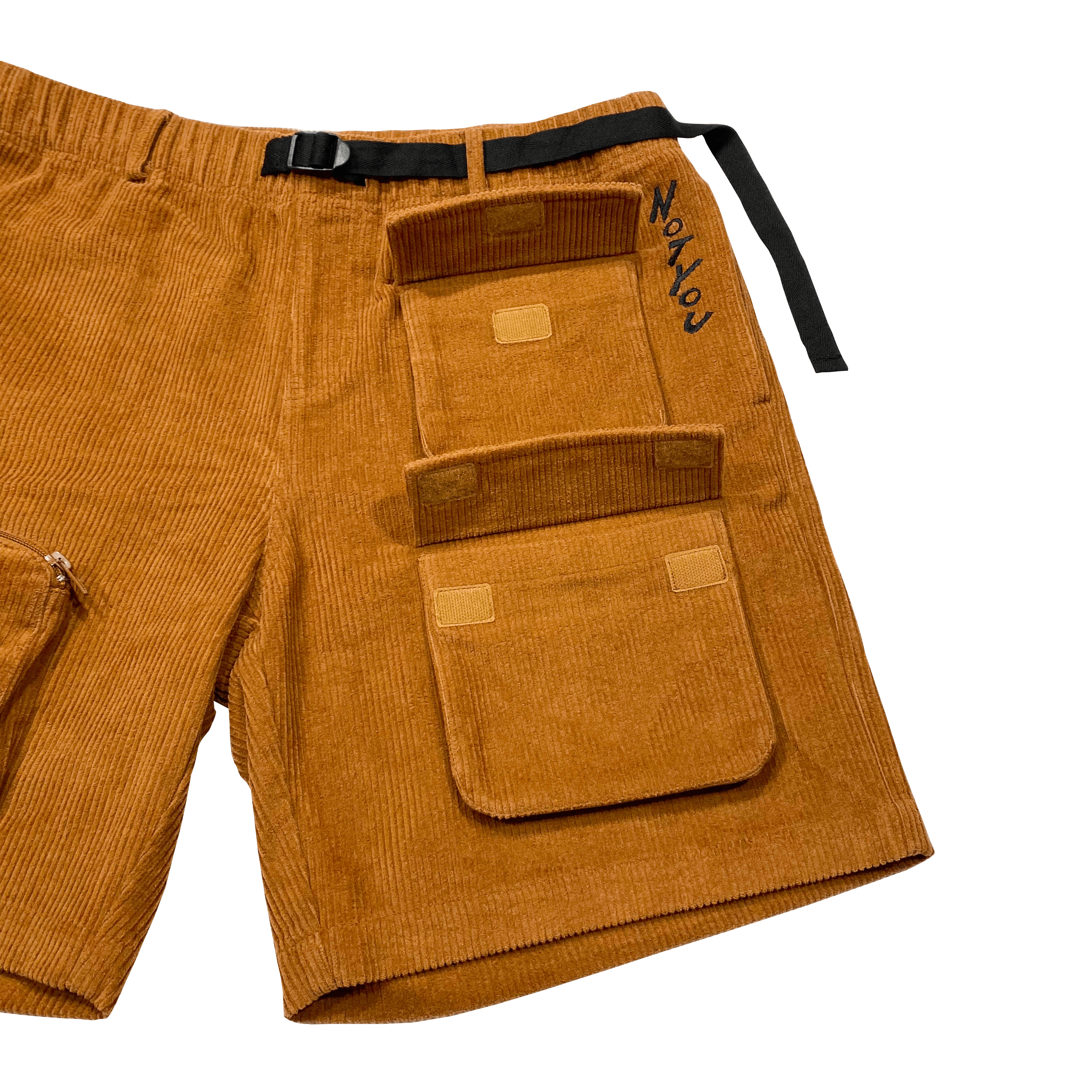 "Paranoia" Corduroy Brown Tactical Shorts