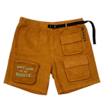"Paranoia" Corduroy Brown Tactical Shorts
