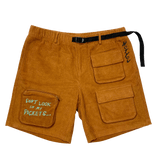 "Paranoia" Corduroy Brown Tactical Shorts