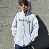 "Need a Hug" Zip-Up Hoodie (Ash Gray)