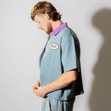 Zip-Up Denim Shop Shirt