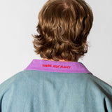 Zip-Up Denim Shop Shirt