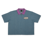Zip-Up Denim Shop Shirt