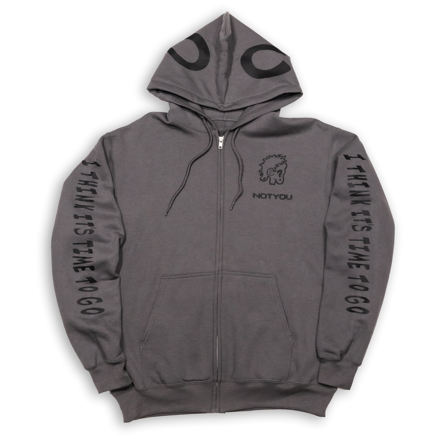 "HomeBody" Zip-Up Hoodie (Charcoal)