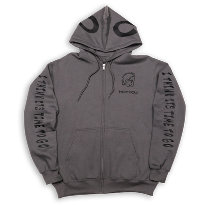 "HomeBody" Zip-Up Hoodie (Charcoal)