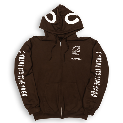 "HomeBody" Zip-Up Hoodie (Chocolate)