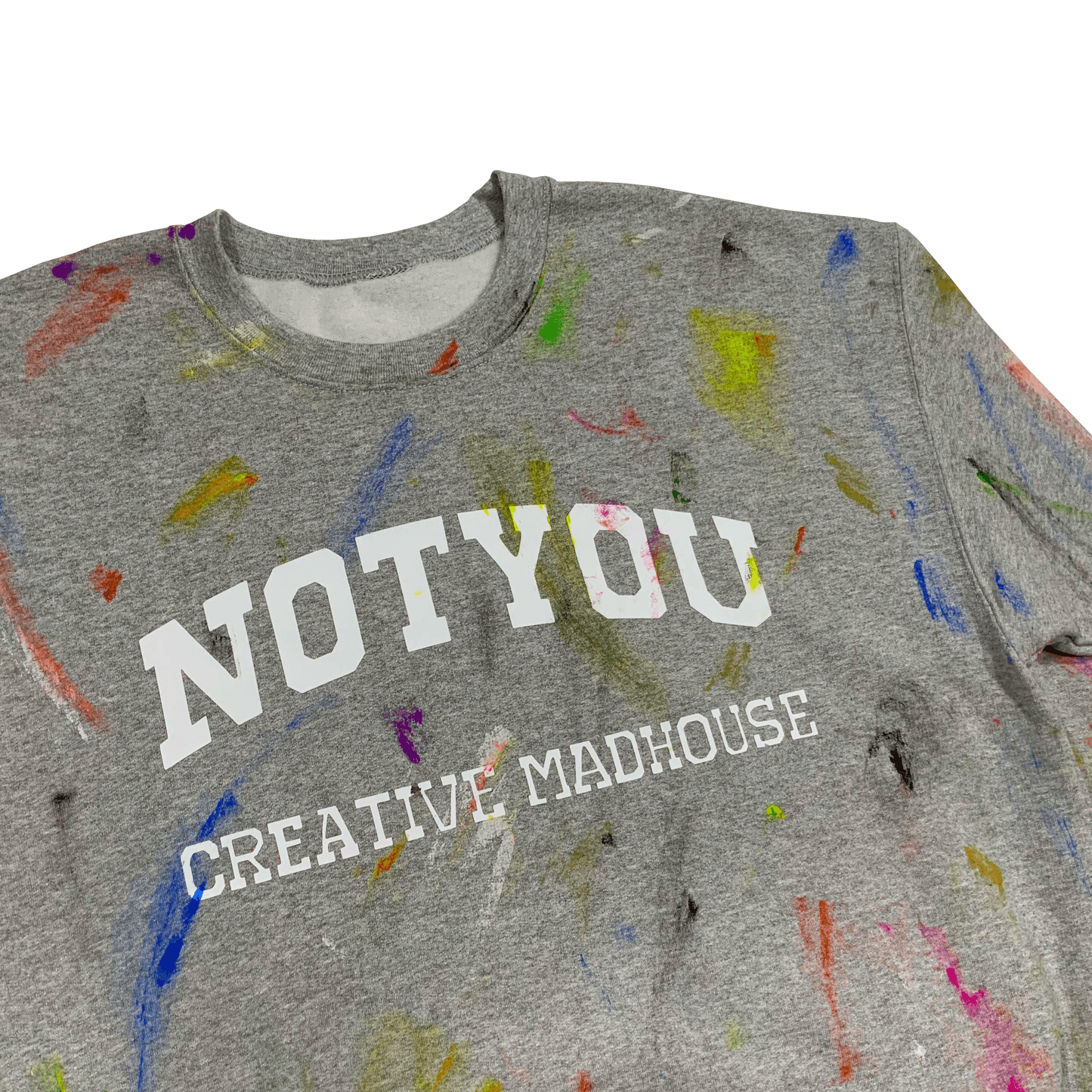 "Creative MadHouse" Silver Gray Sweater Crewneck