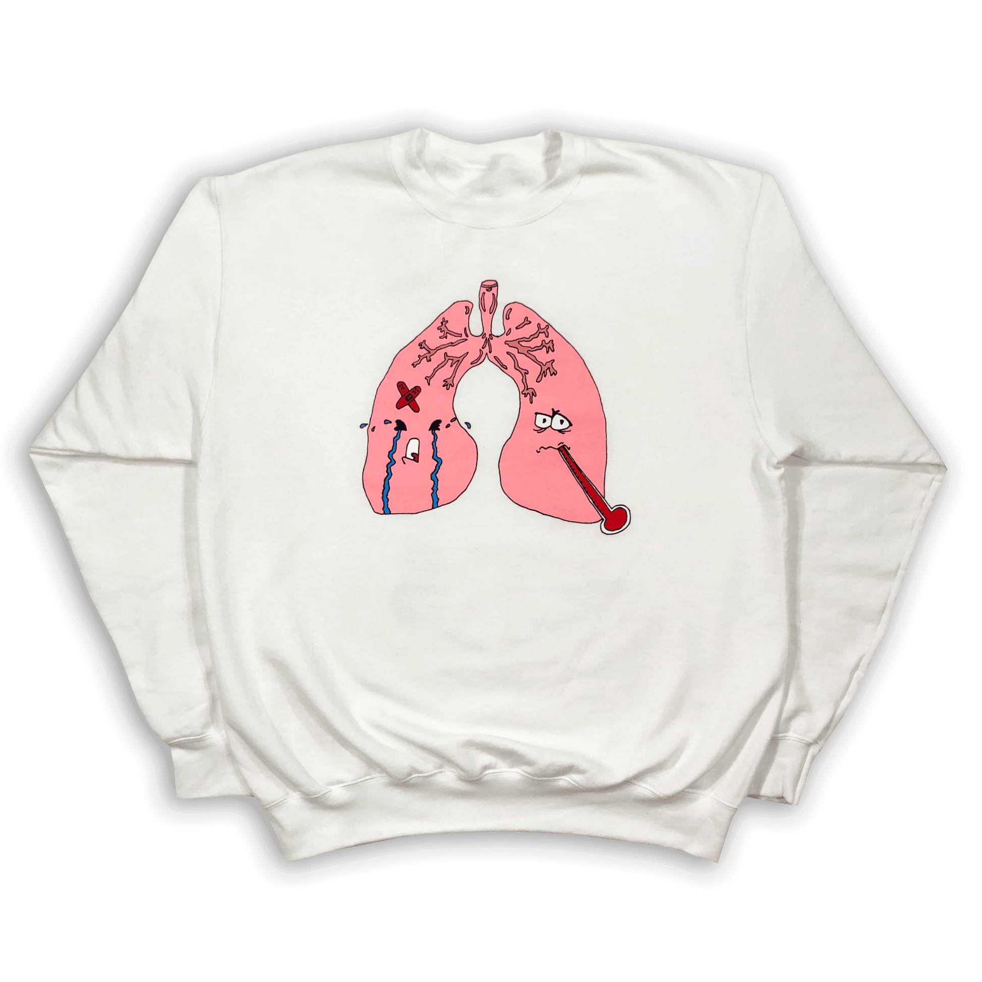 "Anxiety" White Crewneck Sweater