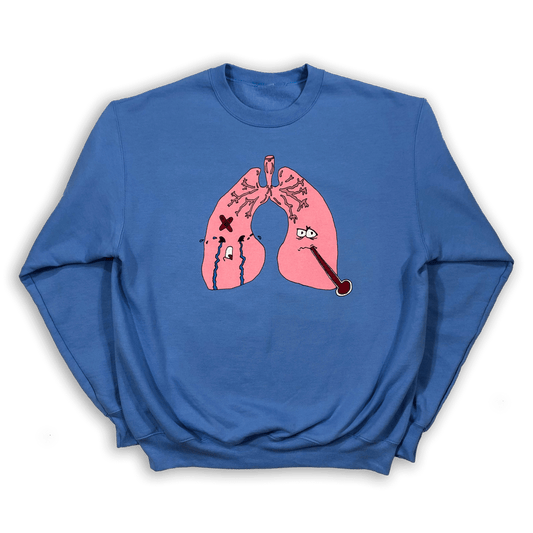 "Anxiety" Blue Crewneck Sweater