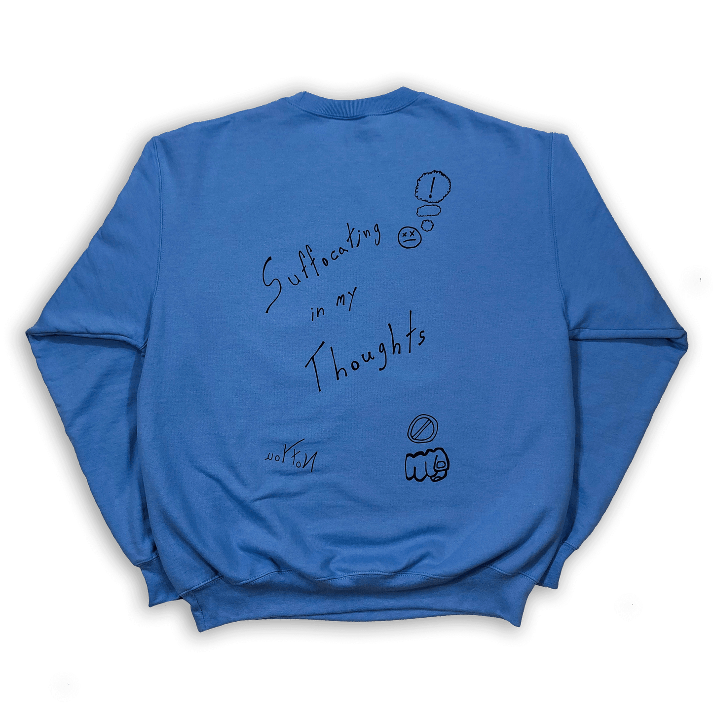 "Anxiety" Blue Crewneck Sweater