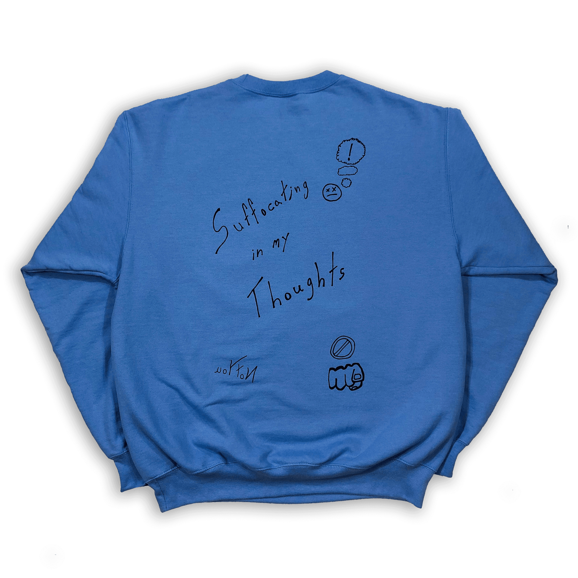 "Anxiety" Blue Crewneck Sweater