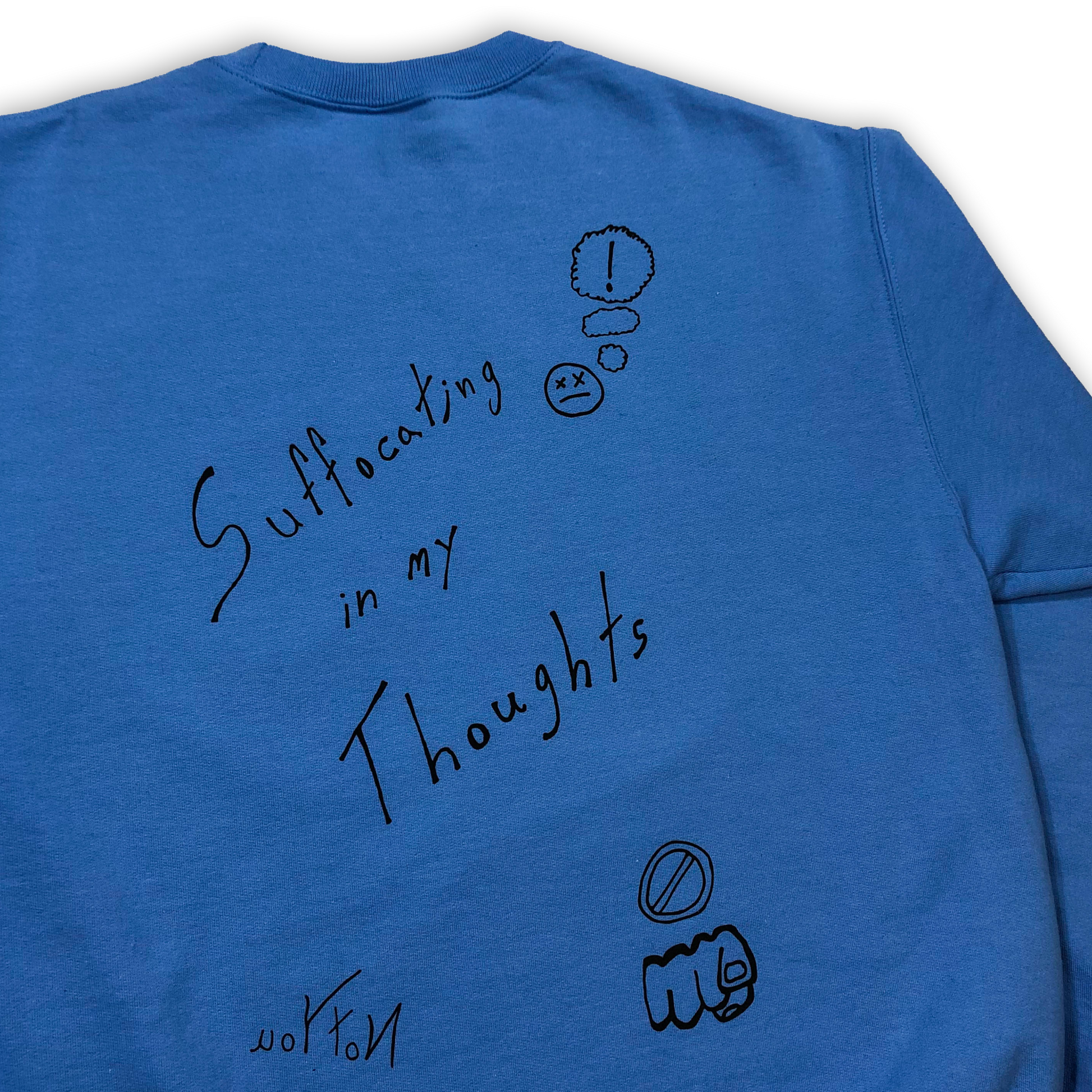 "Anxiety" Blue Crewneck Sweater