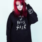 Model Picture wearing "Sick of Being Sick" Black Hoodie