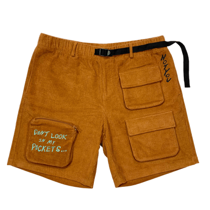 "Paranoia" Corduroy Brown Tactical Shorts